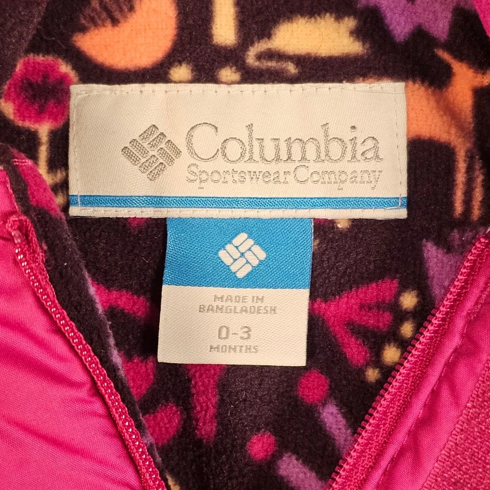 Columbia Snuggly Bunny Bunting Infant 0-3 MonthsPink Down Puffer Snowsuit Hooded